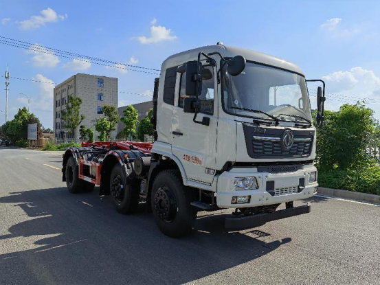 Dongfeng Tianjin 6X2 hook arm garbage truck with 15-18m³ hook arm garbage bin