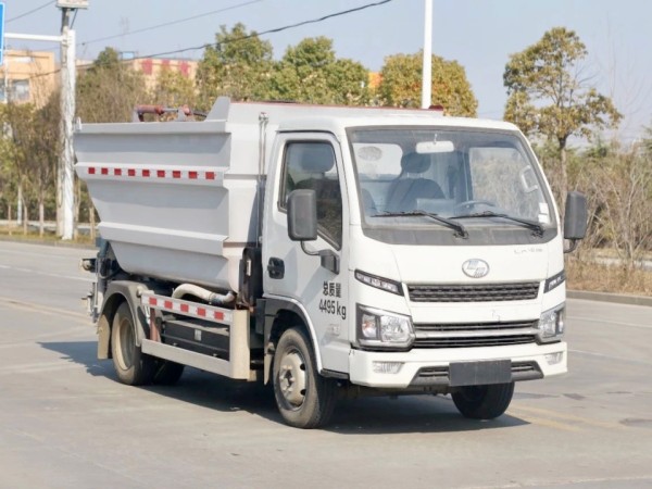 SAIC Yuejin electric 4m³ self loading and unloading garbage truck